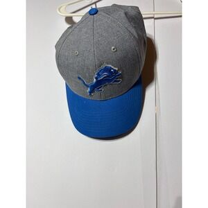 Detroit Lions NFL Gray Blue Flex Fit Baseball Cap Hat Men one size fits all